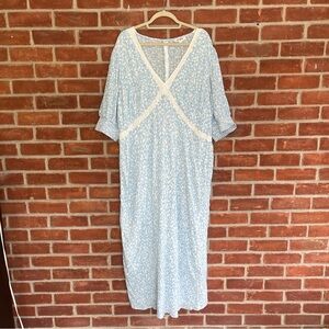 RIXO baby blue maxi dress